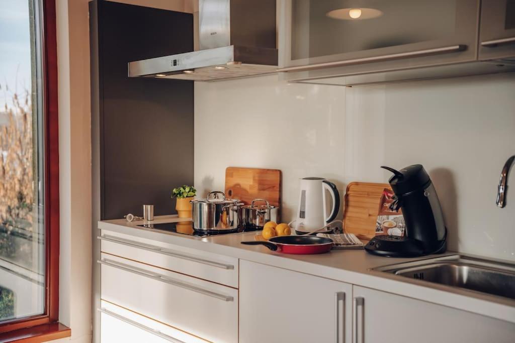 Design 3Bd Apartment Cooking Area In Architect Villa Prague Extérieur photo